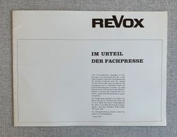 ORIG. VINTAGE REVOX BERICHT IM URTEIL DER FACHPRESSE 1971
