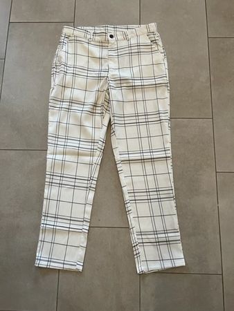 NEUE Herren Casual Hose weiss-schwarz Gr. M - 222789