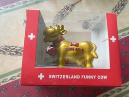 Vache Suisse Dorée porte-bonheur - idée cadeau originale!