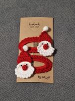 2 Handmade Samichlaus Haarspangen, Weihnachten, Neu!