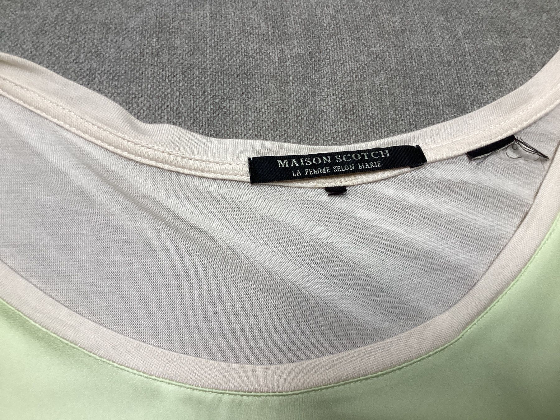 Maison Scotch Camicette: Maison Scotch Bluse/ Shirt Damen Hellgrün mit Print ca. Gr.S – Usato da Homberg b. Thun venduto da Homata 4