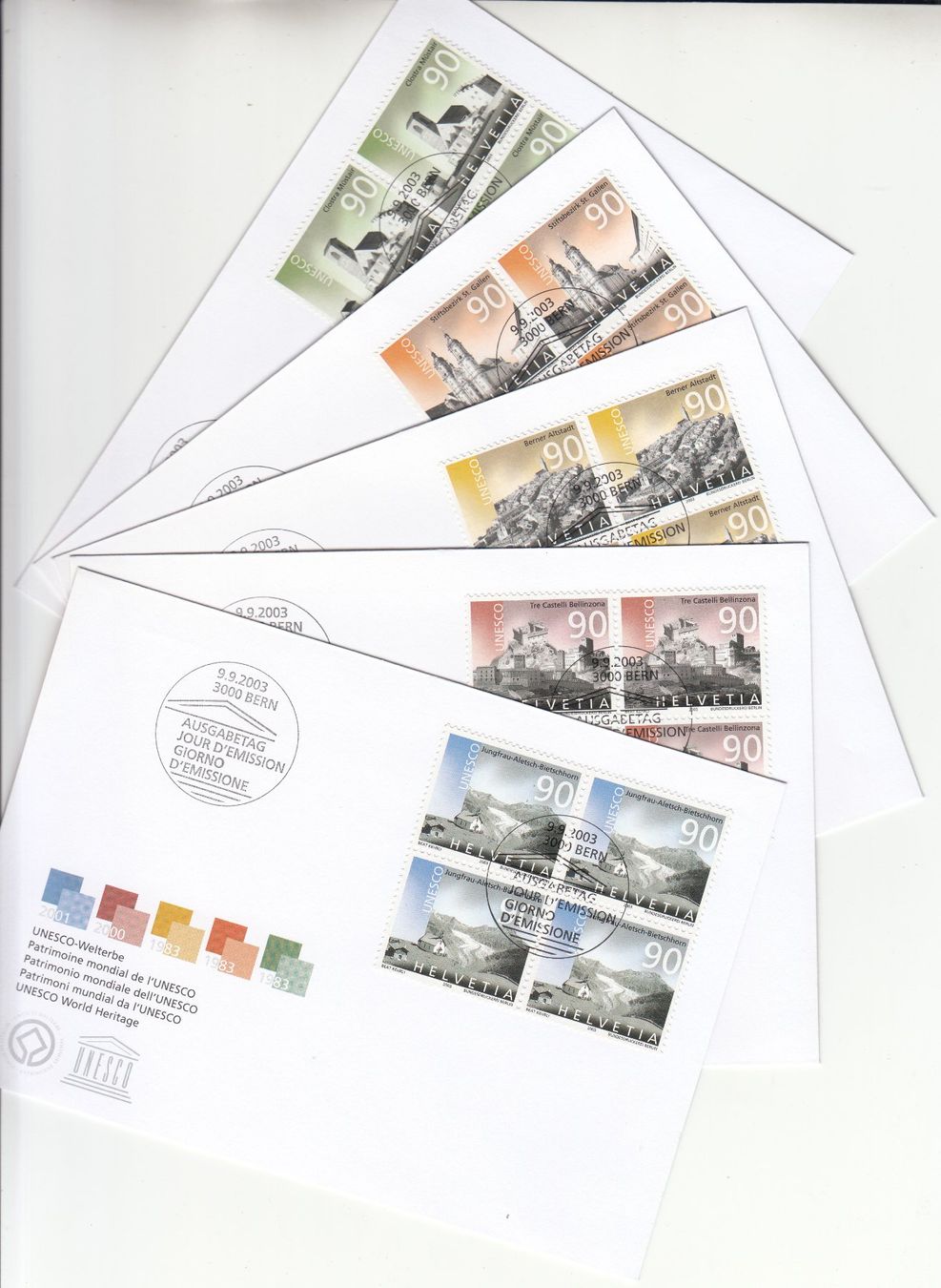 Tutti i francobolli: SBK 1096 - 1100 im 4er-Block FDC – Usato da Bürglen TG venduto da StampGraf