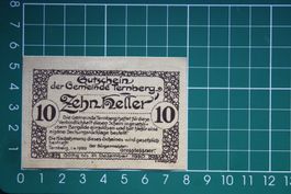currency voucher austria ternberg 10 heller 1920