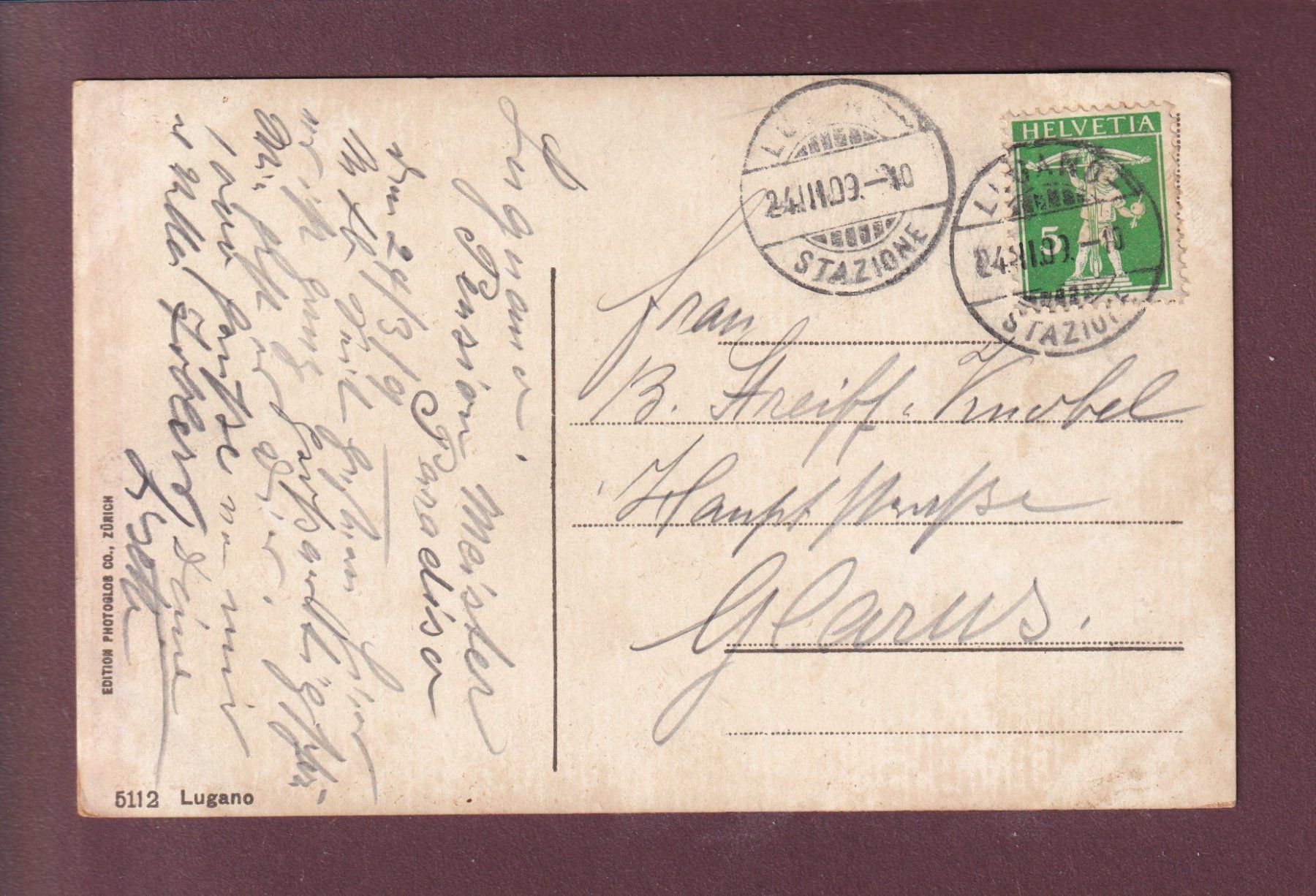 Ansichtskarten: LUGANO - 1909 – Gebraucht aus Pully von nicecards 1