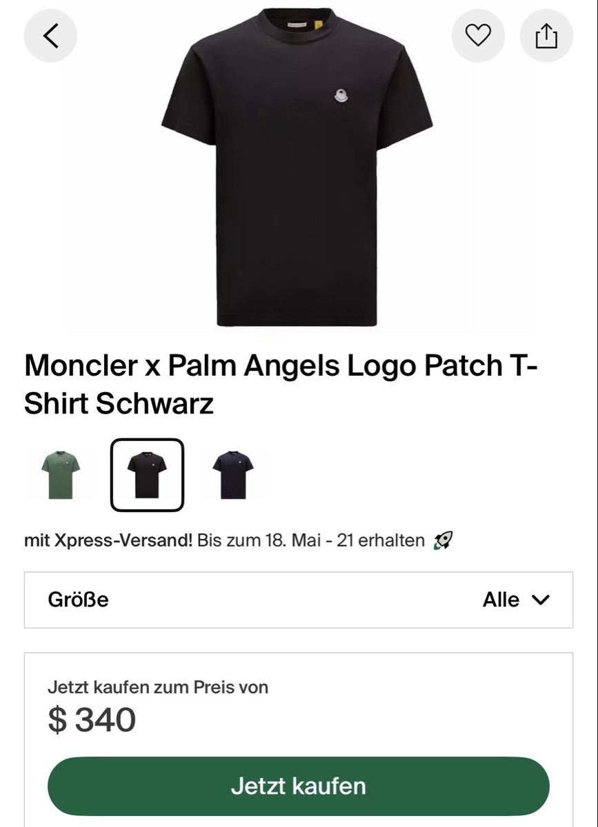 Moncler T-Shirts: Moncler x Palm Angels Shirt M – Gebraucht aus Zürich von Bonez_9 4