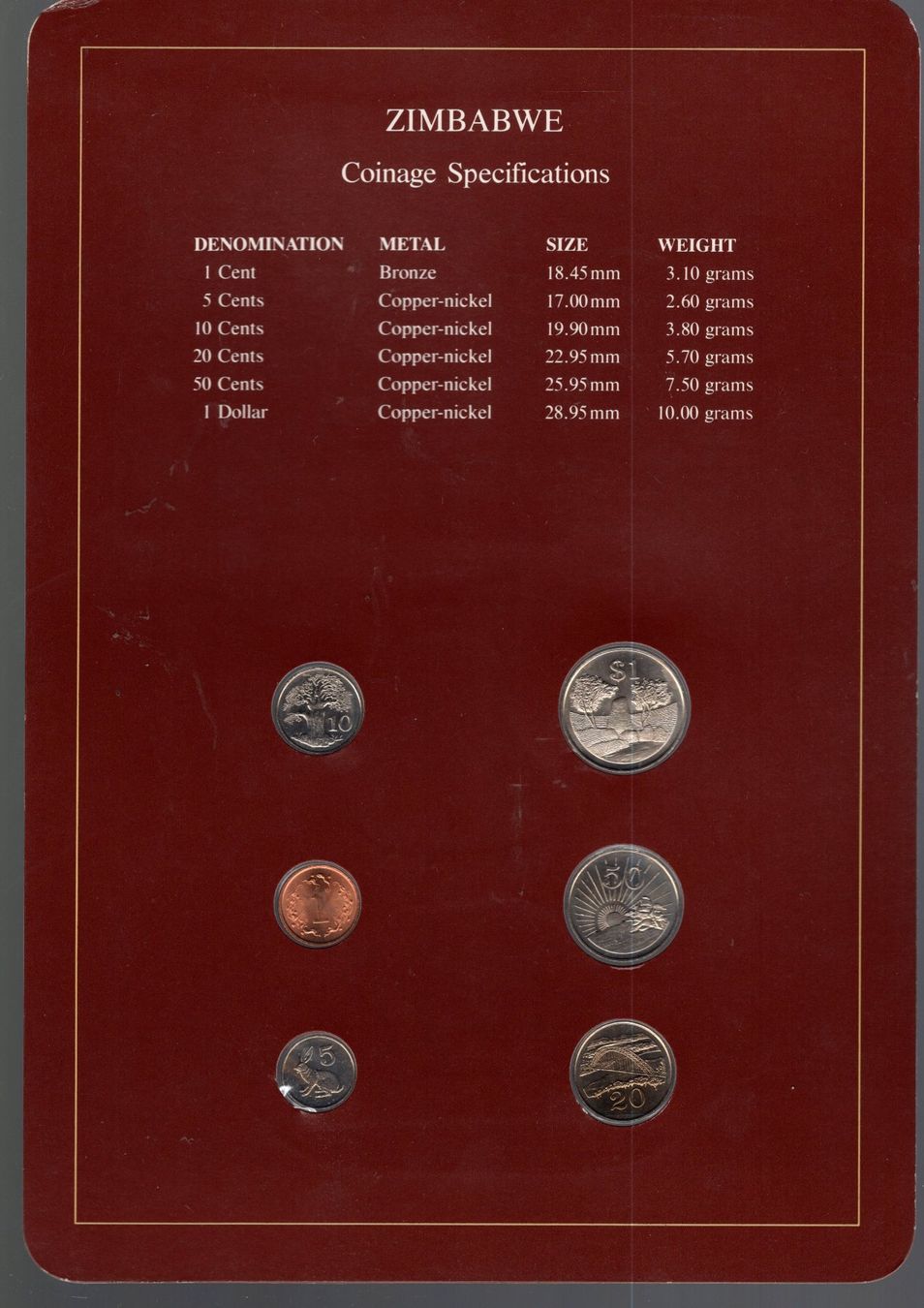 Tutti le monete: Zimbabwe coins set UNC – Nuovo (secondo la descrizione) da Leibstadt venduto da baroc333 1