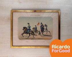 8 gerahmte historische Drucke – Spanische Kavallerie – Album