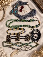 Lot de bijoux fantaisie & bohèmes – pierres naturelles, grai