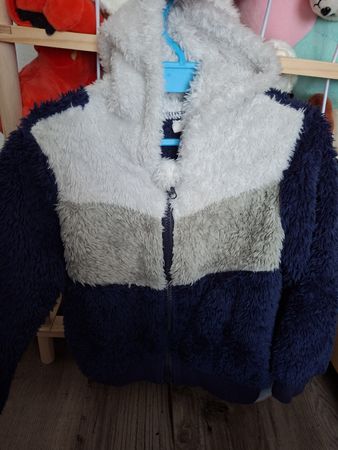 Teddy Jacke mit Kapuze, Gr. 116