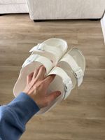White Birkenstock Arizona Sandals