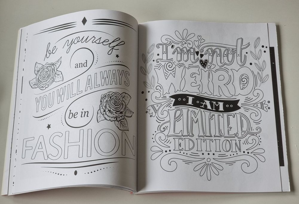 HANDLETTERING Vorlagen / Sprüche zum Ausmalen für Erwachsene Kaufen