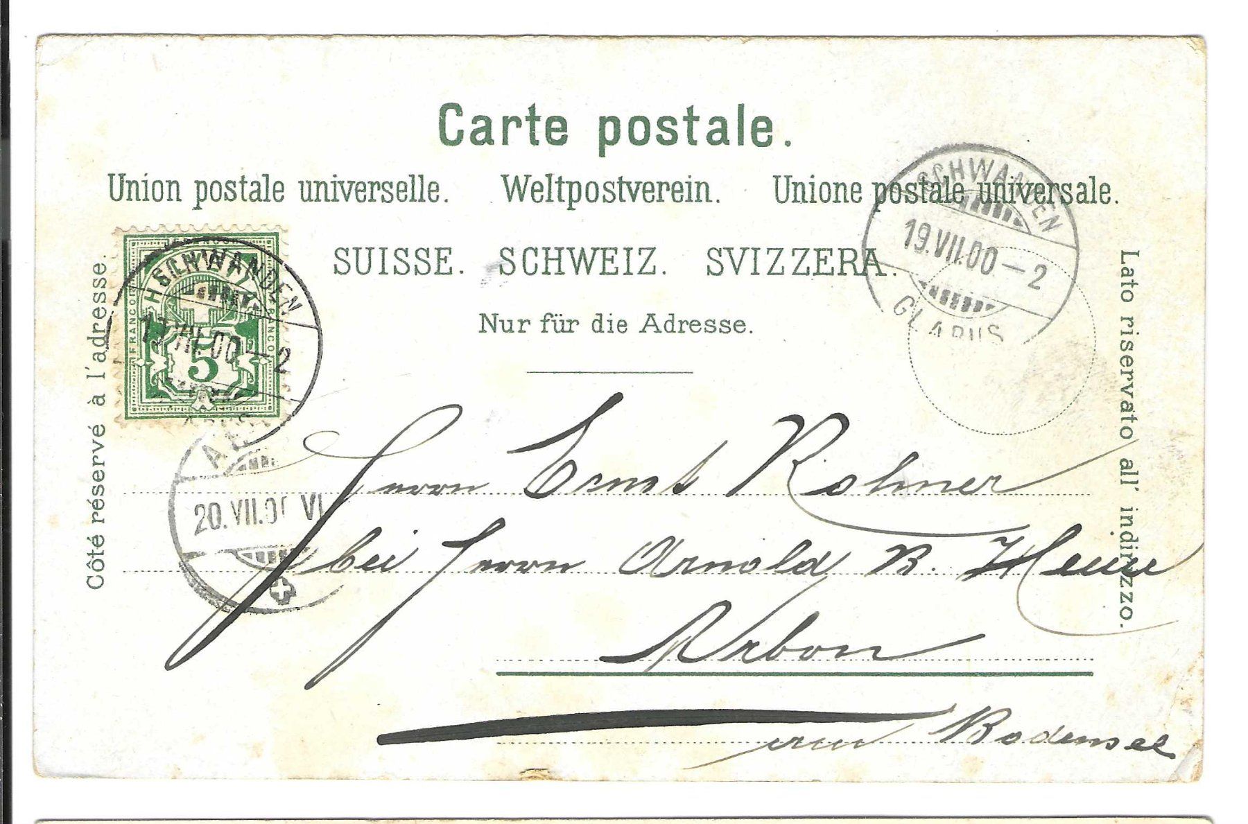 Cartoline postali: Gruss aus Schwanden – Usato da Wildhaus venduto da Brunphil 1