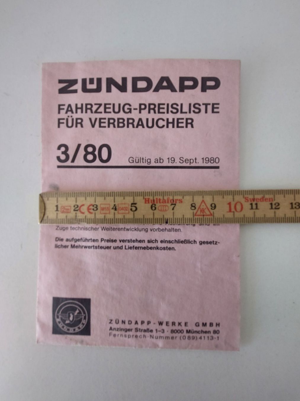 Zündapp Ciclomotori: Prospekt Mofa Zündapp Preisliste 1980 – Usato da Schenkon venduto da TG10 2