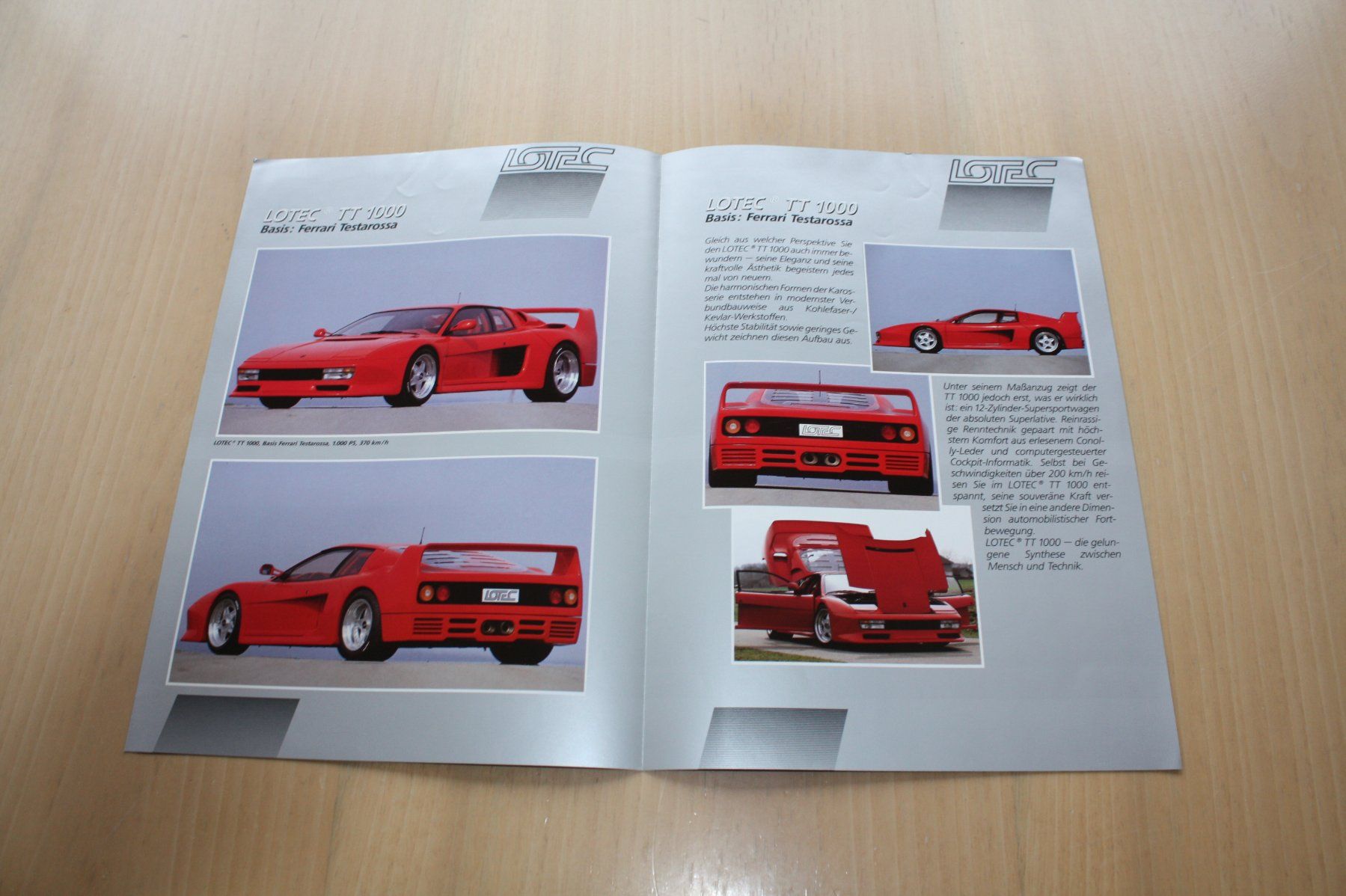 Ferrari Documenti: Ferrari Testarossa Lotec TT 1000 Prospekt – Usato da Wikon venduto da erwin400 1