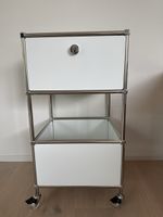 Weisser Rollwagen mit Schublade (USM Replik)