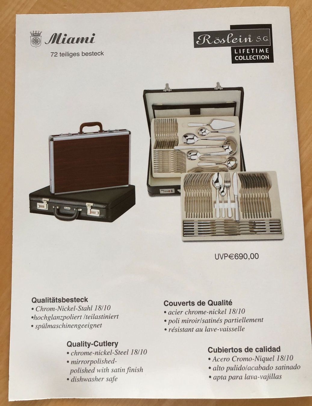 Set di posate: Besteck-Set 72-teilig Röslein Miami – Nuovo (secondo la descrizione) da Liestal venduto da FlomiVivi 6