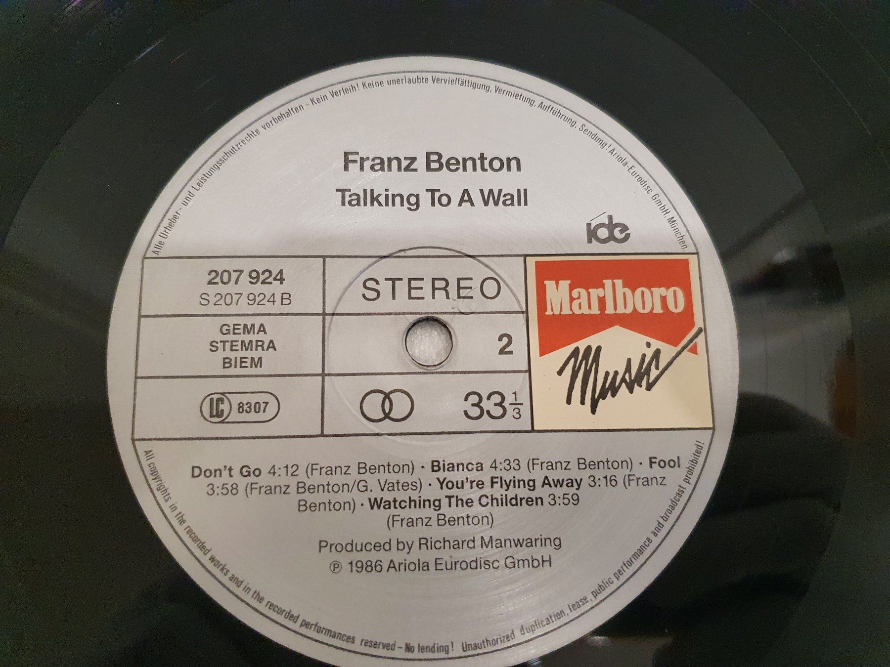 Dischi in vinile: Franz Benton – Talking To A Wall – Usato da Uster venduto da Vinyl-Leidenschaft 5
