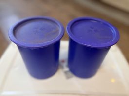 2 Tupperware Frischhaltedosen mit Deckel – blau – Set