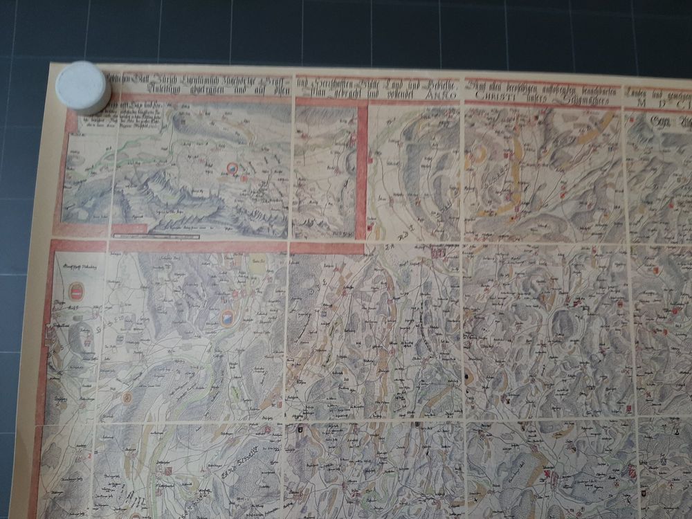 Plakat Schulwandbild Zürcher Kantonskarte, Hans Conrad Gyger Kaufen