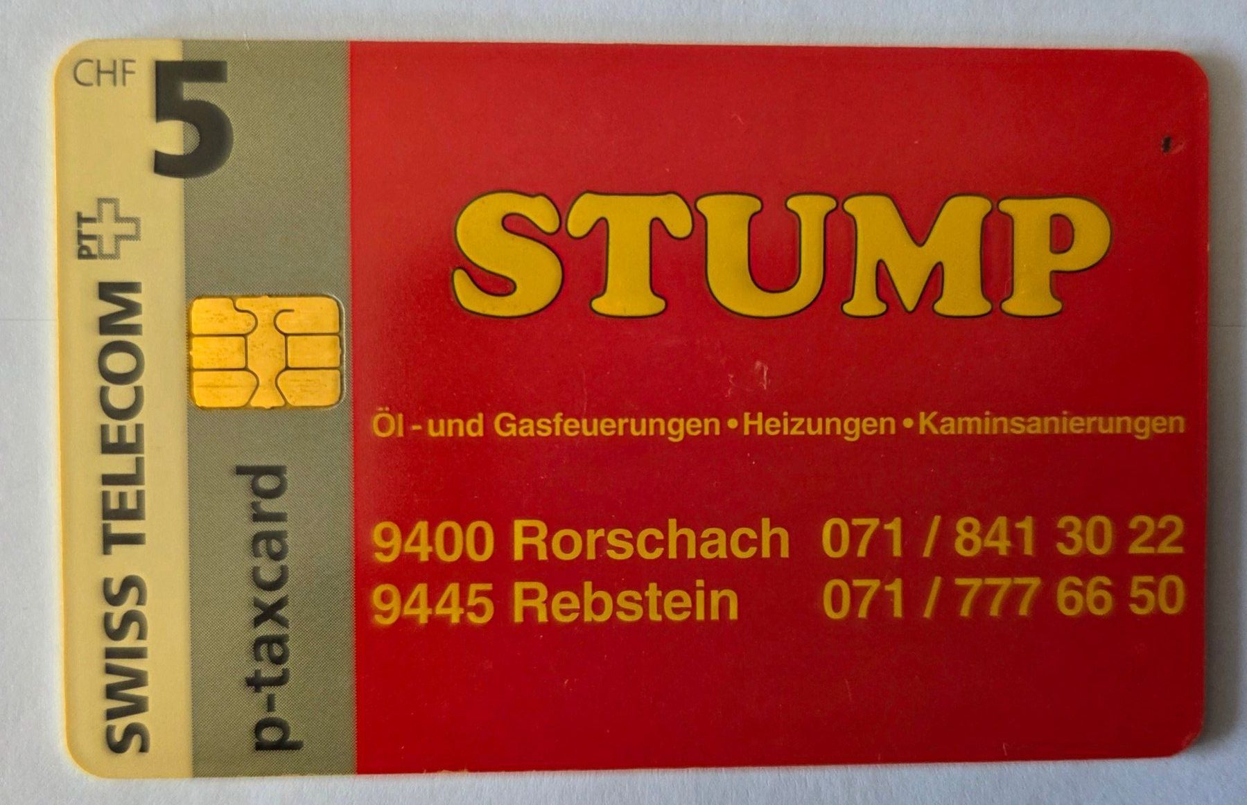 Swisscom Schede telefoniche: Swiss Telecom Taxcard STUMP – Usato da Gossau SG venduto da oreliefredy