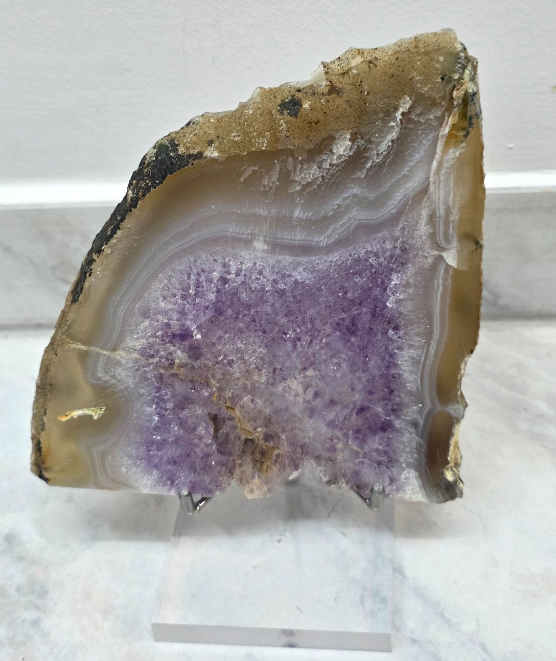 Minerali & Pietre curative: Amethyst-Achat Scheibe 495g – Nuovo e nell'imballaggio originale da Matzingen venduto da Shay_Crystalz 2