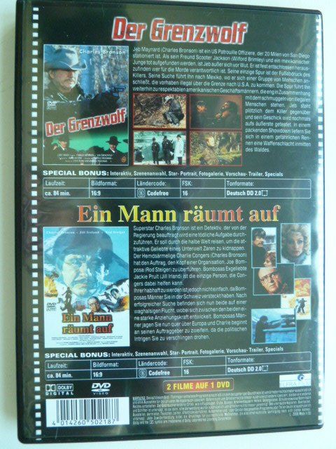 Tutti i DVDs: Charles Bronson - Der Grenzwolf & Ein Mann räumt auf – Usato da Au ZH venduto da sikoku 1