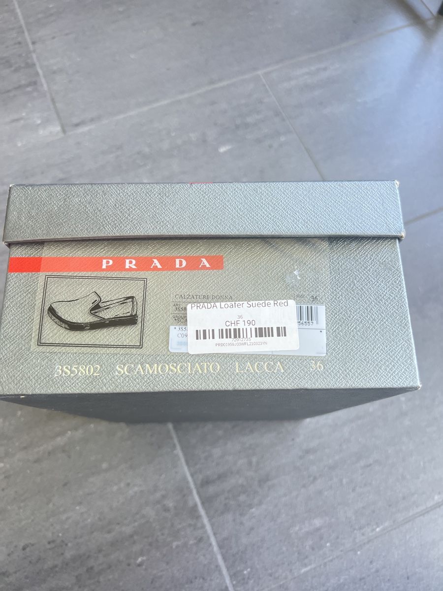 Prada Scarpe da donna: Prada Loafer Suede Red Schuhe , Leder – Usato da Hünenberg venduto da Tina030420 4