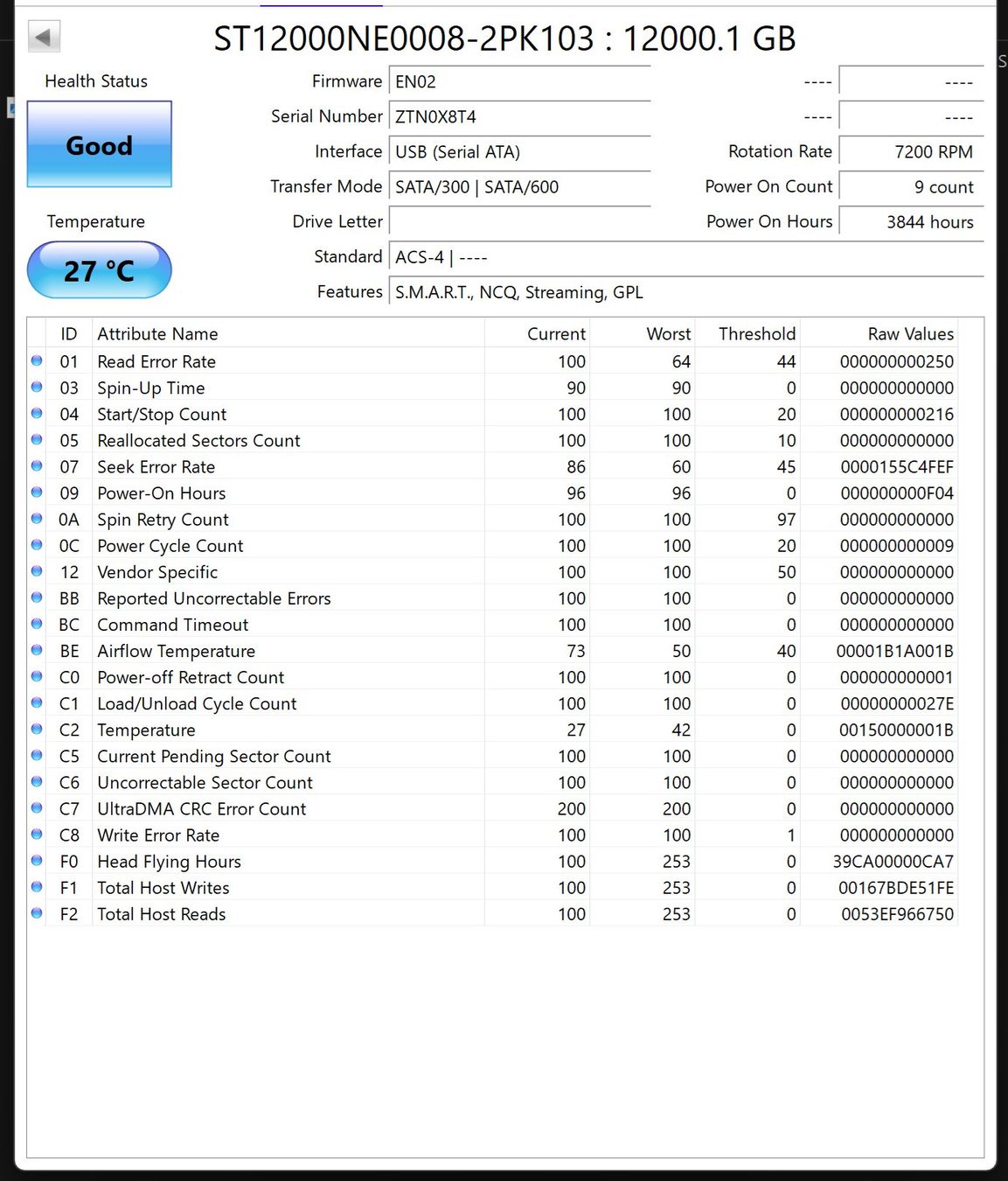 Seagate Harddisks: Disk SATA 12Tb Seagate IronWolf Pro NAS - 3844 Stunden – Gebraucht aus Zürich von Lock5151 2