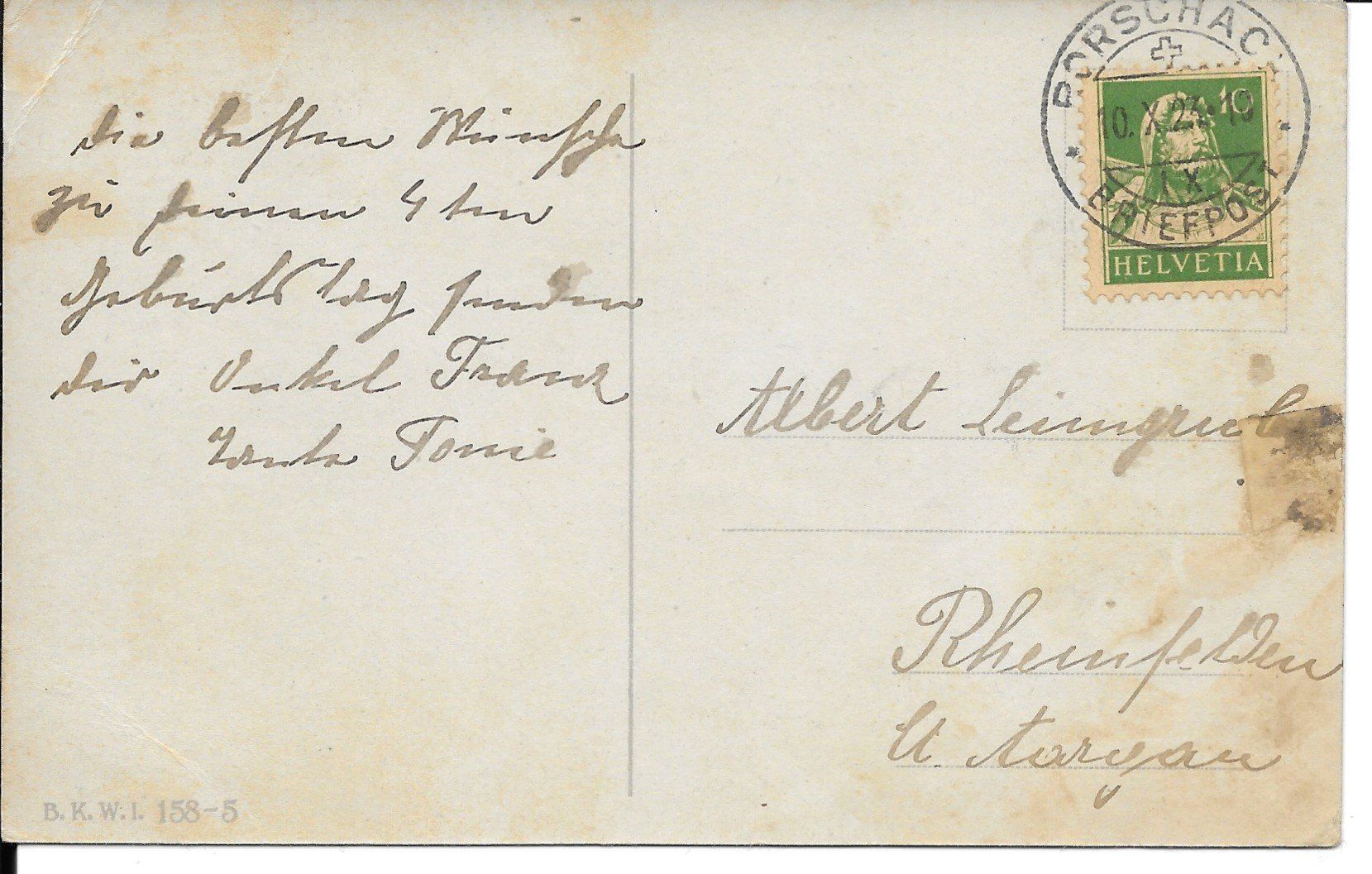 Cartoline postali: Ansichtskarte Knabe mit Hund – Usato da Möhlin venduto da RoMe49 1