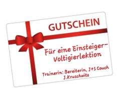 Gutschein Einsteiger-Voltigieren Wert 75Fr, 1Gspändli gratis