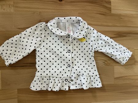 Schöne Baby Bluse Baby Club gepunktet weiss schwarz Grösse62