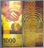 Goldene 1000 Franken Note Sammlung Geschenk