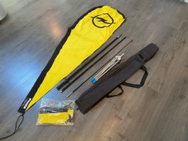 2 Beachflags von Opel mit Fuss 2,5m hoch