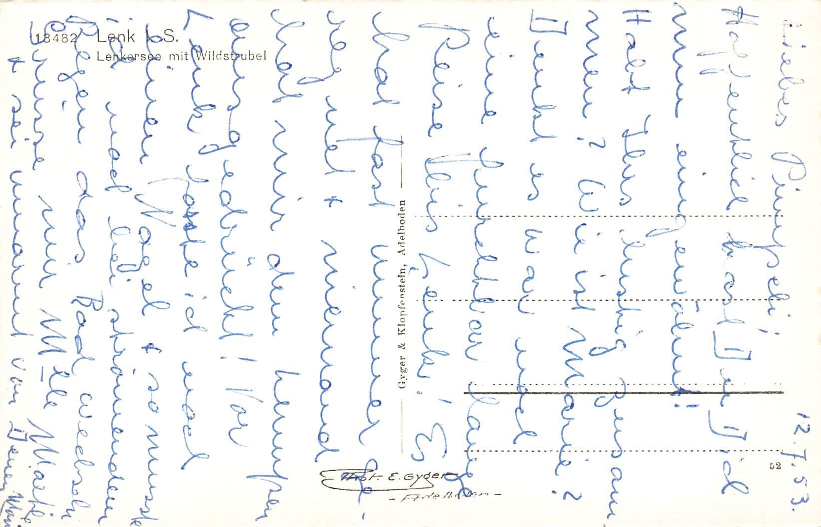 Cartoline postali: Lenk BE Lenksee mit Wildstrubel – Usato da Biasca venduto da Blenio71 1