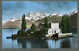 AK sw koloriert Ile de Salagnon VD Dents du Midi ≈ 1960 