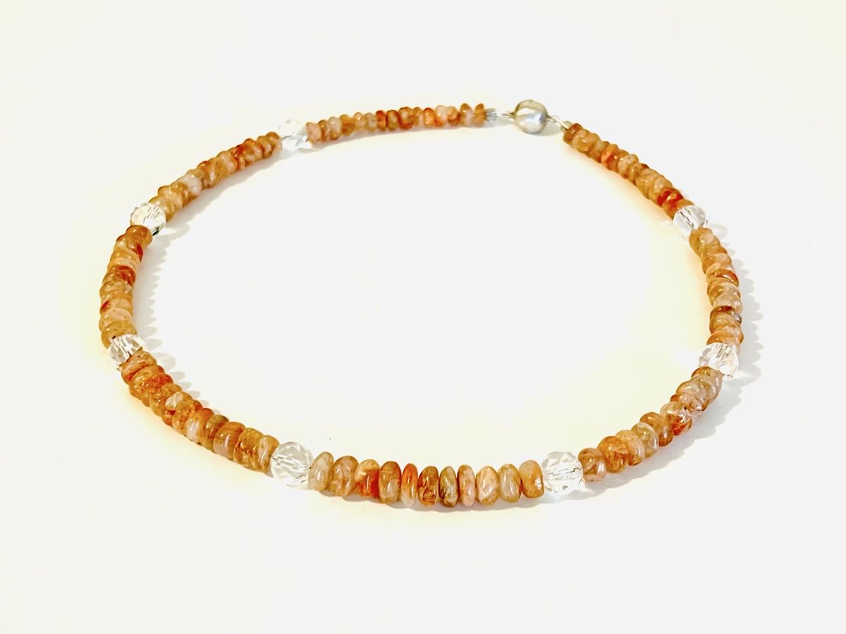 Ketten: Sunstone & Rock Crystal Necklace - Sterling Silver – Neu und originalverpackt aus Rüschlikon von ThereseJewelryDesign 3