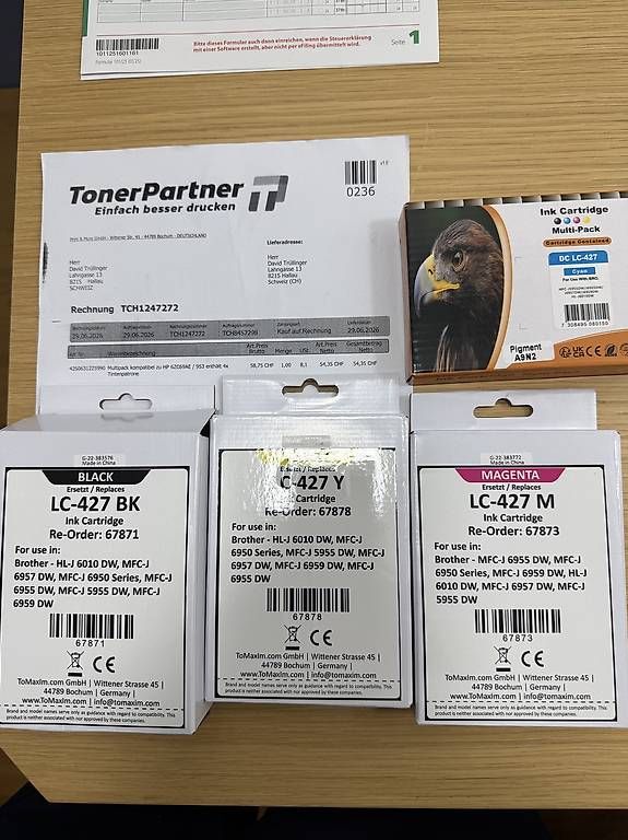 Cartucce per stampanti & toner: Neu: Druckerpatronen LC-427 B, Y,M,C – Usato da Hallau venduto da Foundit