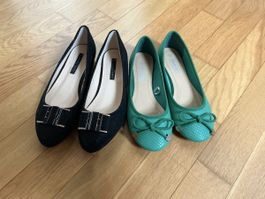 2 PAAR BALLERINAS GR. 36 - NEU!!!