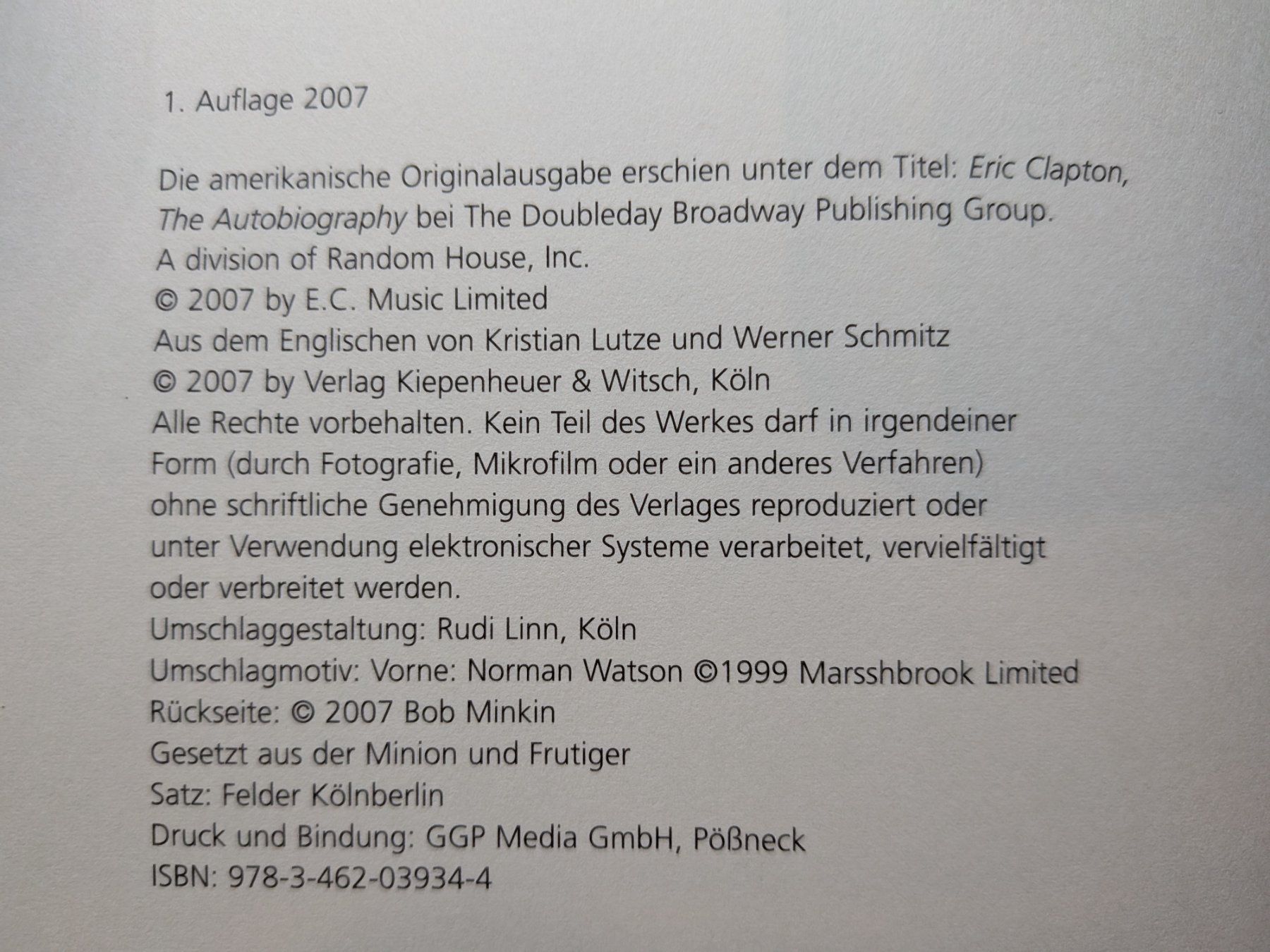 Libri: Eric Clapton - Mein Leben / Eric Clapton, The Autobiography – Usato da Port venduto da gecotom 2