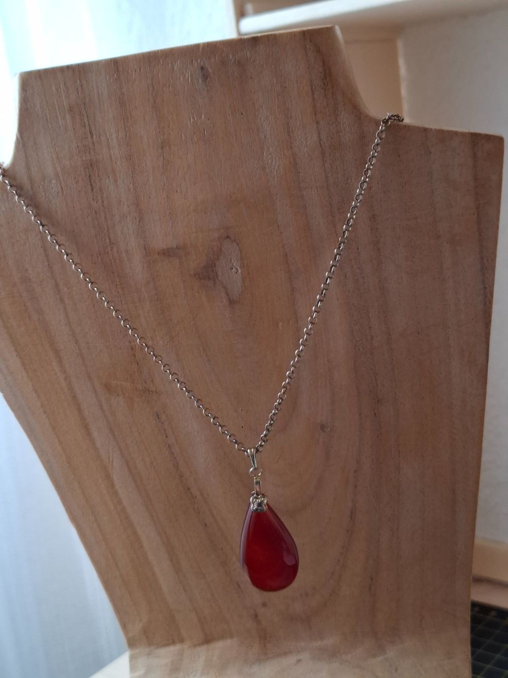 Catenine: Kette Silber 925  mit Anhänger Karneol 80cm – Usato da Zwieselberg venduto da Halifaxmendusli