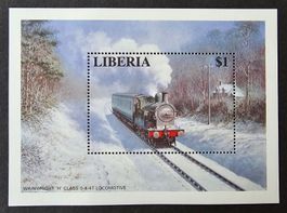 Liberia-Mi Block 147 ** (1996) Bahnmotive