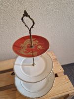 Etagere 3-stöckig  selbst hergrstellt Porzellan Drachenmotiv