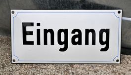 VINTAGE Emailschild EINGANG emaille 19.5x10cm gewölbt