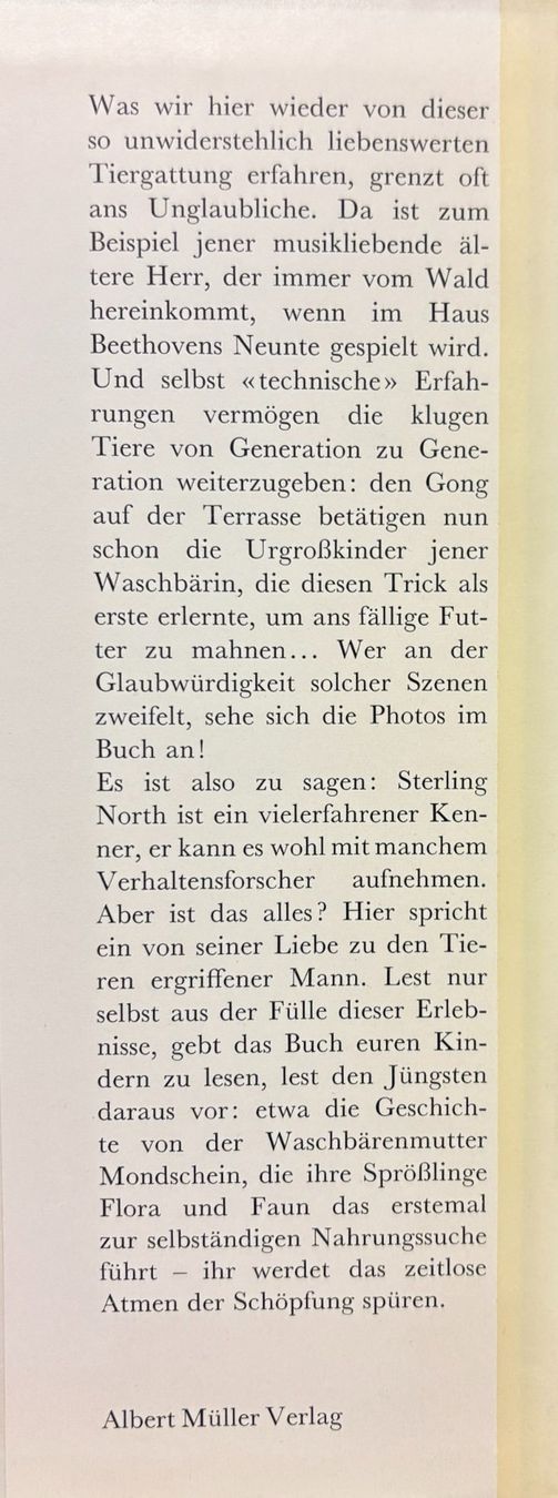 Libri: Sterling North, Unsere Waschbären – Nuovo (secondo la descrizione) da Sarnen venduto da Livres 3
