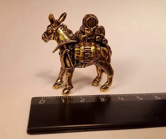 Statuette: Eselfigur Messing 4.1x4.2 cm Setzkastenfigur, Sammelfigur – Nuovo e nell'imballaggio originale da Altenrhein venduto da Solina 4