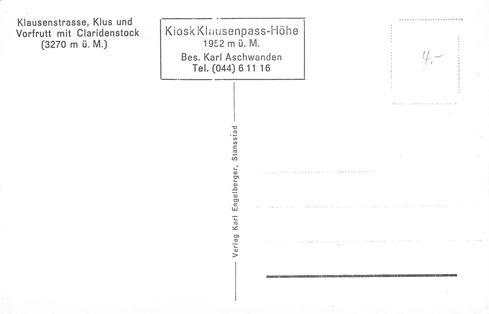 Cartes postales: Klausen strasse Klus – D'occasion à Biasca par Blenio71 1