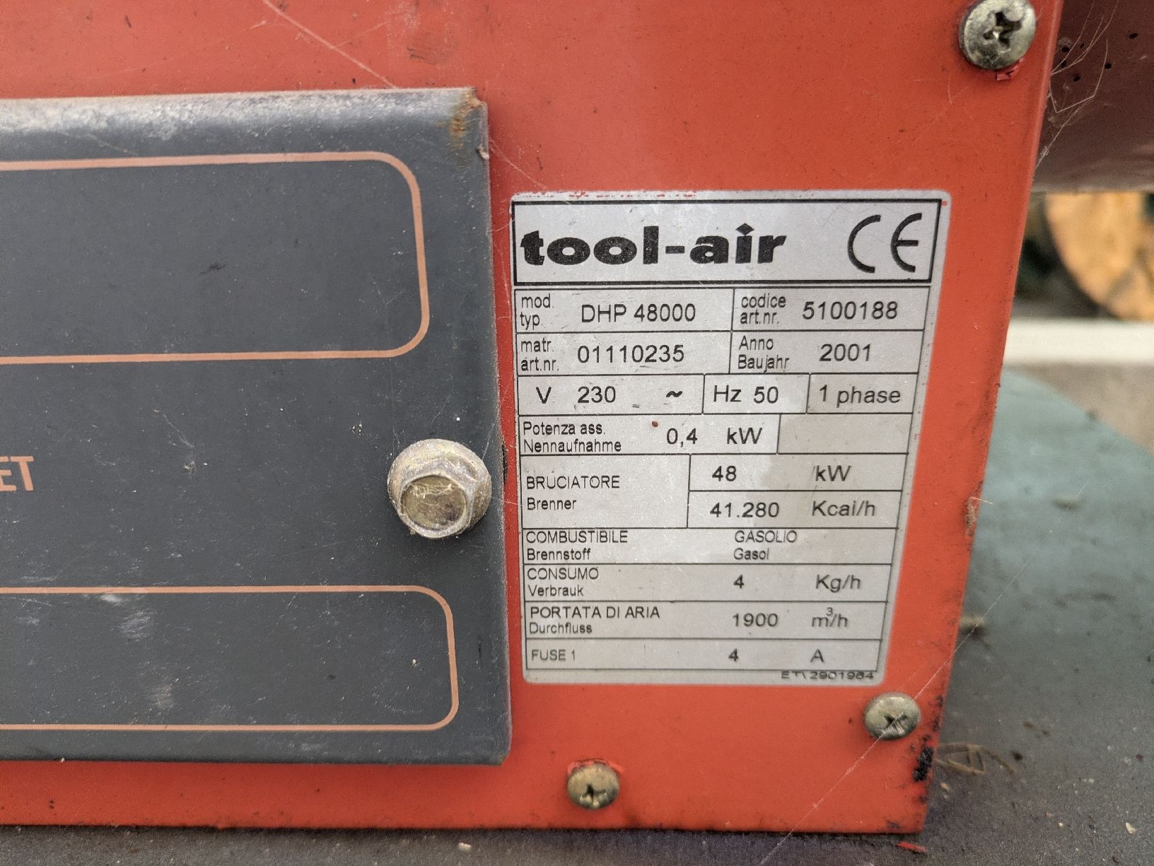 Diesel Radiatori: Tool-Air DHP 48000 Heizgebläse Diesel  – Difettoso da Wallisellen venduto da bspm20 1