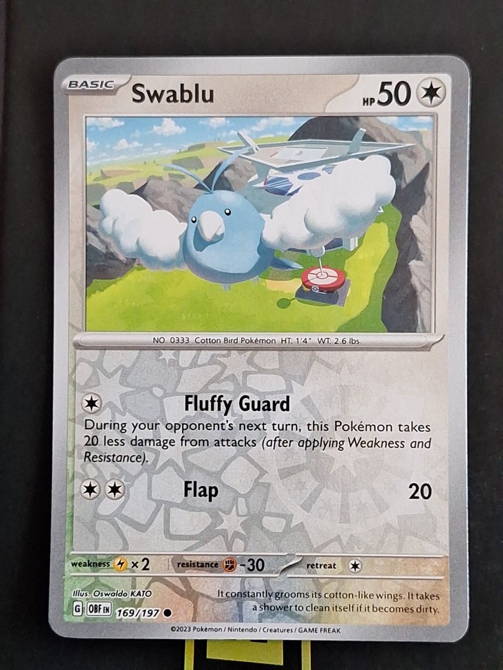 Pokémon Carte collezionabili: Swablu - Pokemon Reverse Holo Obsidian Flames – Usato da Altstätten SG venduto da GGsGameshop