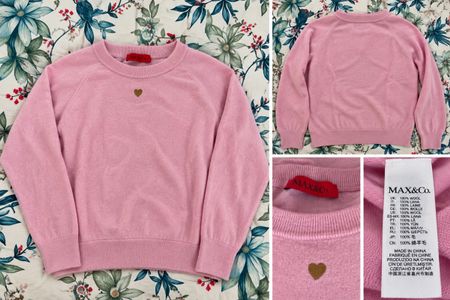 Max&Co Pullover rosa aus Wolle mit Herzmotiv Grösse S