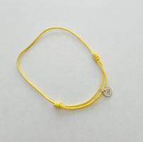 Gelbes Kordelarmband - Verstellbar mit Silber 925 Anhänger